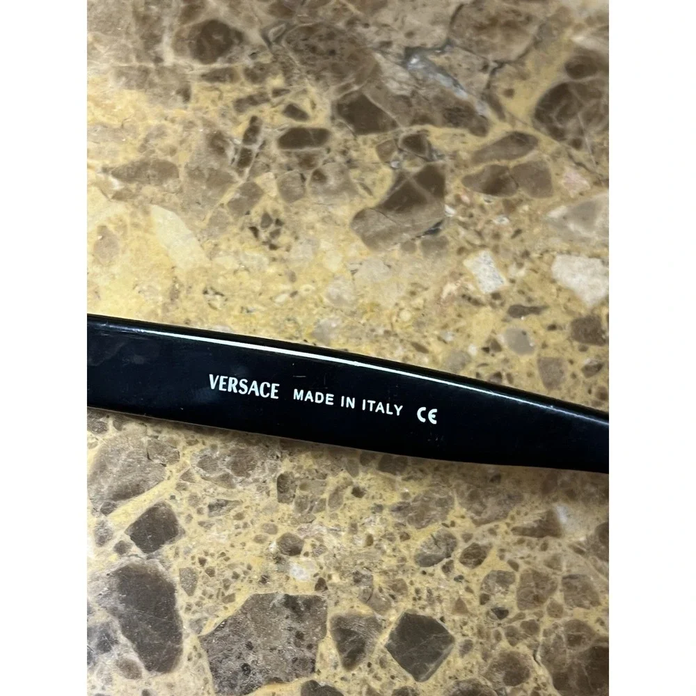 Versace MOD 1028-B 1000 Square Black Silver Eyeglasses Crystals Frame 55-16-135